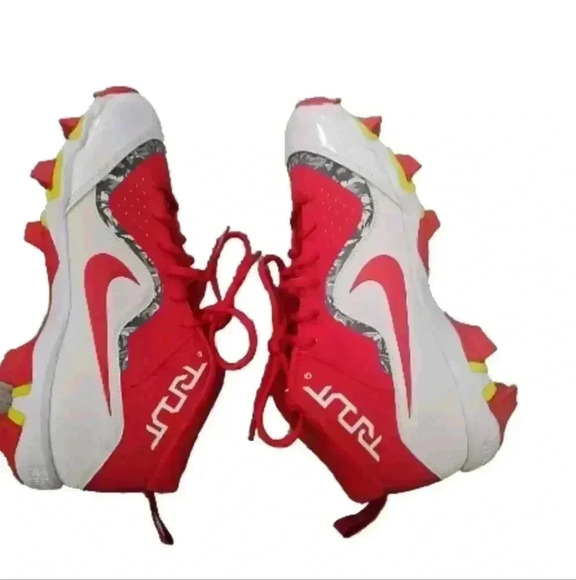 Nike Youth Red And White Trout Fastflex Baseball Cleats 5.5Y - Picture 9 of 14